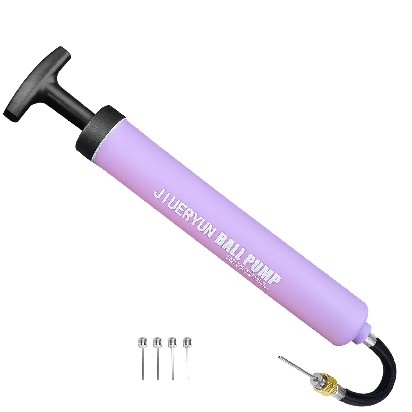 Sports Ball Pump Inflator with 5 Needles (Pin), Dual Action Hand Held Portable Air Pump with pins to Inflate Soccer Ball, Football, Volleyball, Rugby, Netball & Basketball