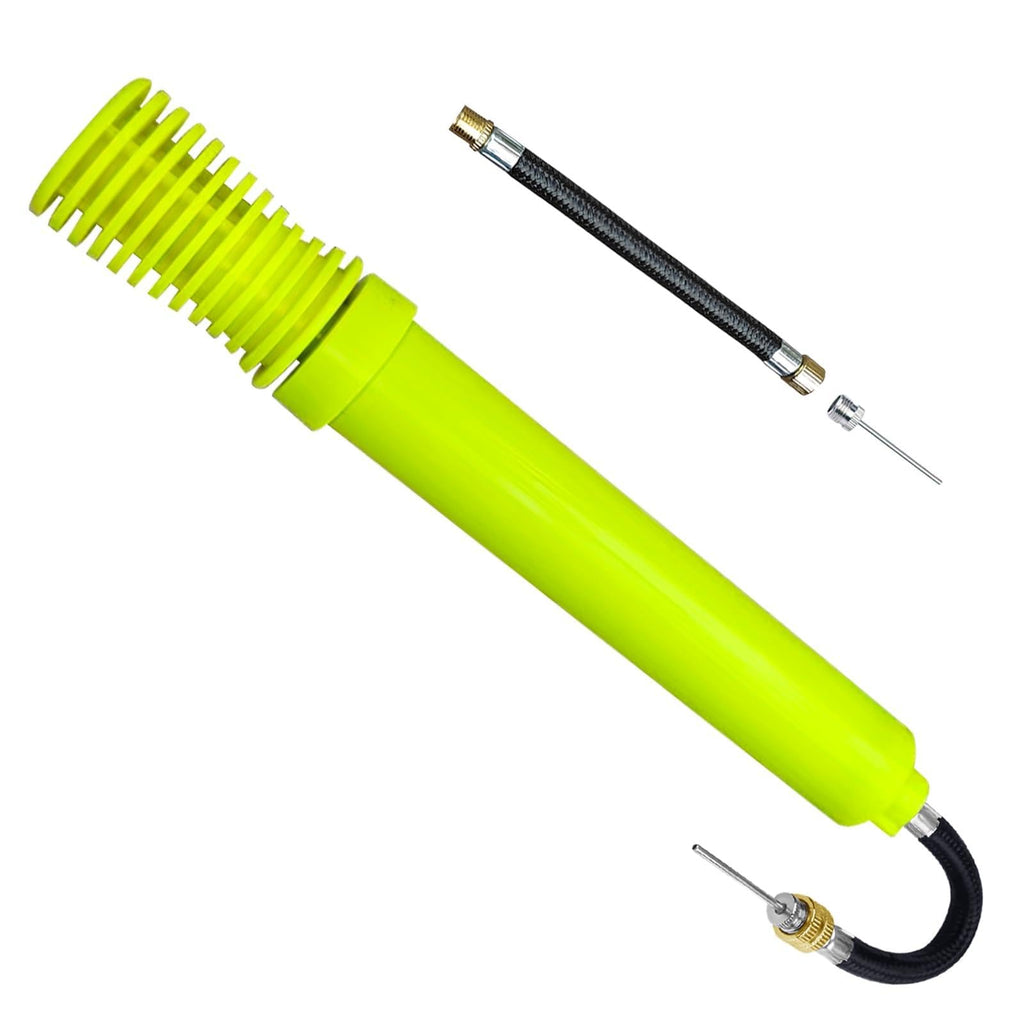 Sports Ball Pump Inflator with 5 Needles (Pin), Dual Action Hand Held Portable Air Pump with pins to Inflate Soccer Ball, Football, Volleyball, Rugby, Netball & Basketball