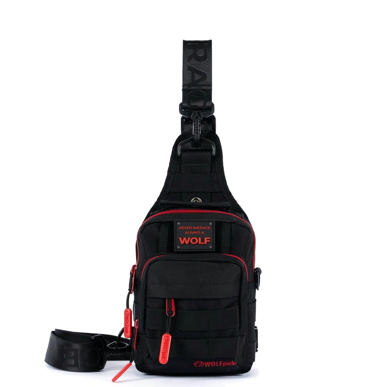WOLFpak 4L Mini Tactical Sling Bag (Alpha Black) Compact Crossbody Backpack for Gym, Travel & EDC | Tactical Shoulder Bag with Multiple Pockets – Lightweight, Durable Sling Pack for Men & Women