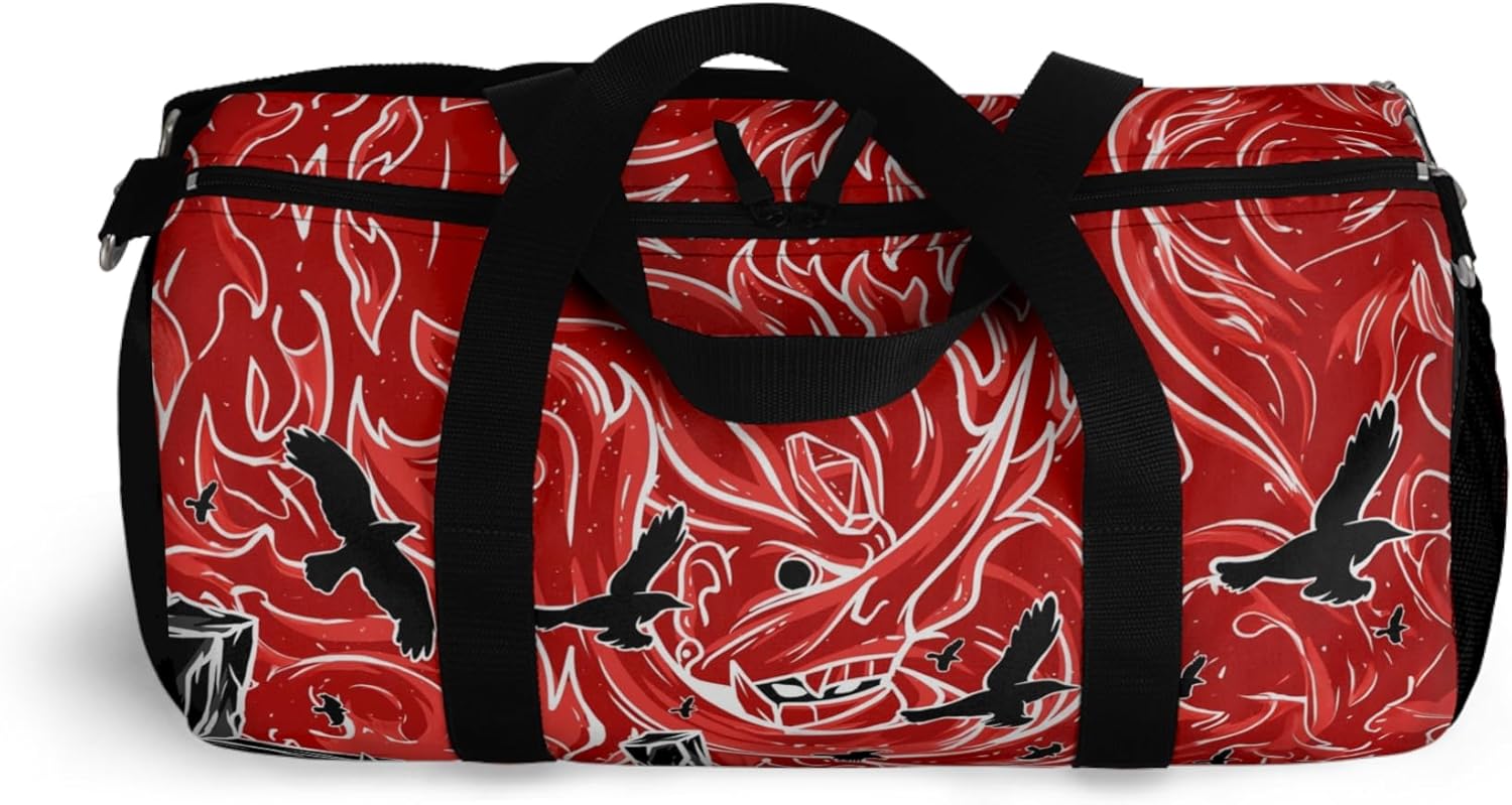 Anime Gym Bag for Women Men - Large Capacity Waterproof Workout Fitness Travel Sports Bags Fashion Street Camping ExpandaCLe Carry On Duffle Bag For Couple (Red Tachi) PTY