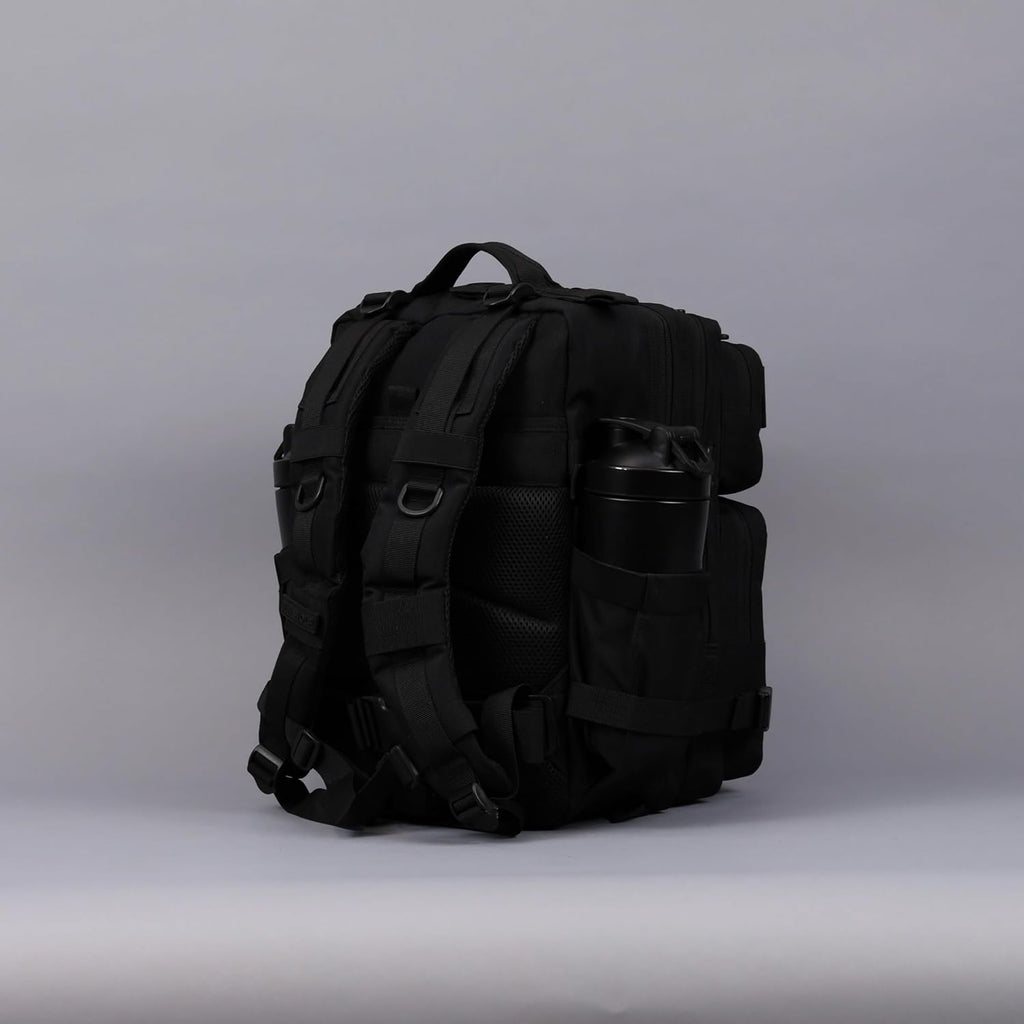 WOLFpak 25L Athletic Gym Backpack - Durable 1000D Waterproof Oxford Material with MOLLE Webbing, Laptop Pocket & Dual Cup Holders, Durable Fitness/Travel/Military Daypack (Nightshade Edition)