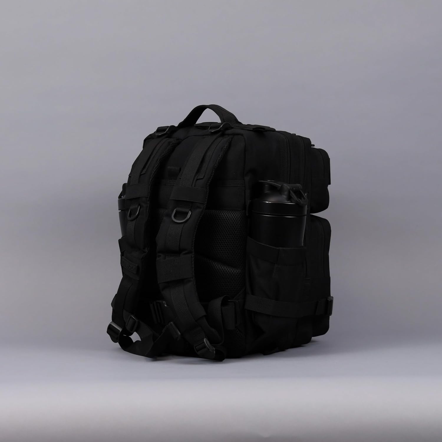WOLFpak 25L Athletic Gym Backpack - Durable 1000D Waterproof Oxford Material with MOLLE Webbing, Laptop Pocket & Dual Cup Holders, Durable Fitness/Travel/Military Daypack (Nightshade Edition)