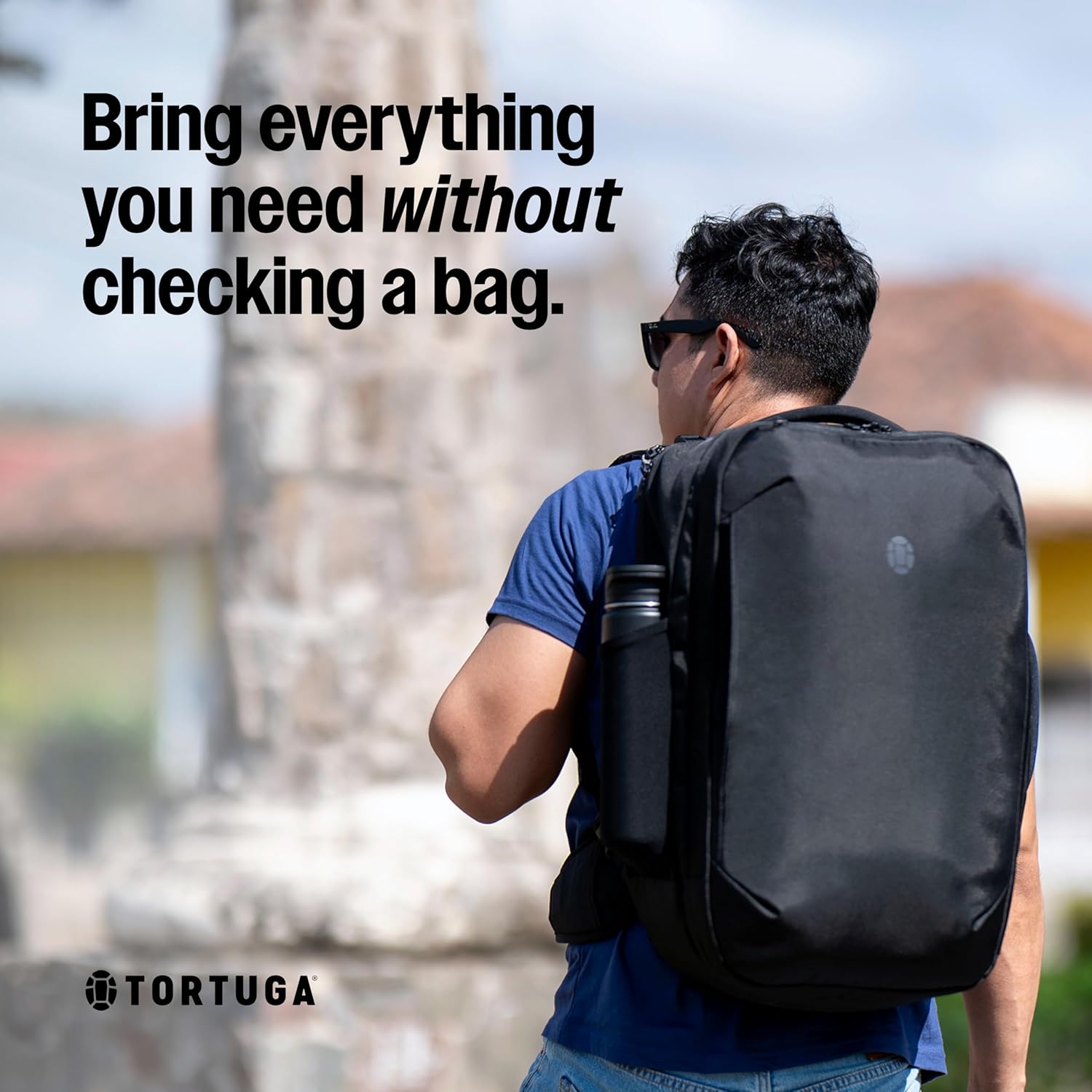 Tortuga 40L Travel Backpack Lite, Black - Large Carry-On Travel Backpack for Men and Women - Durable, Comfortable, Easy to Pack, Airline-Approved Bag with Laptop Compartment