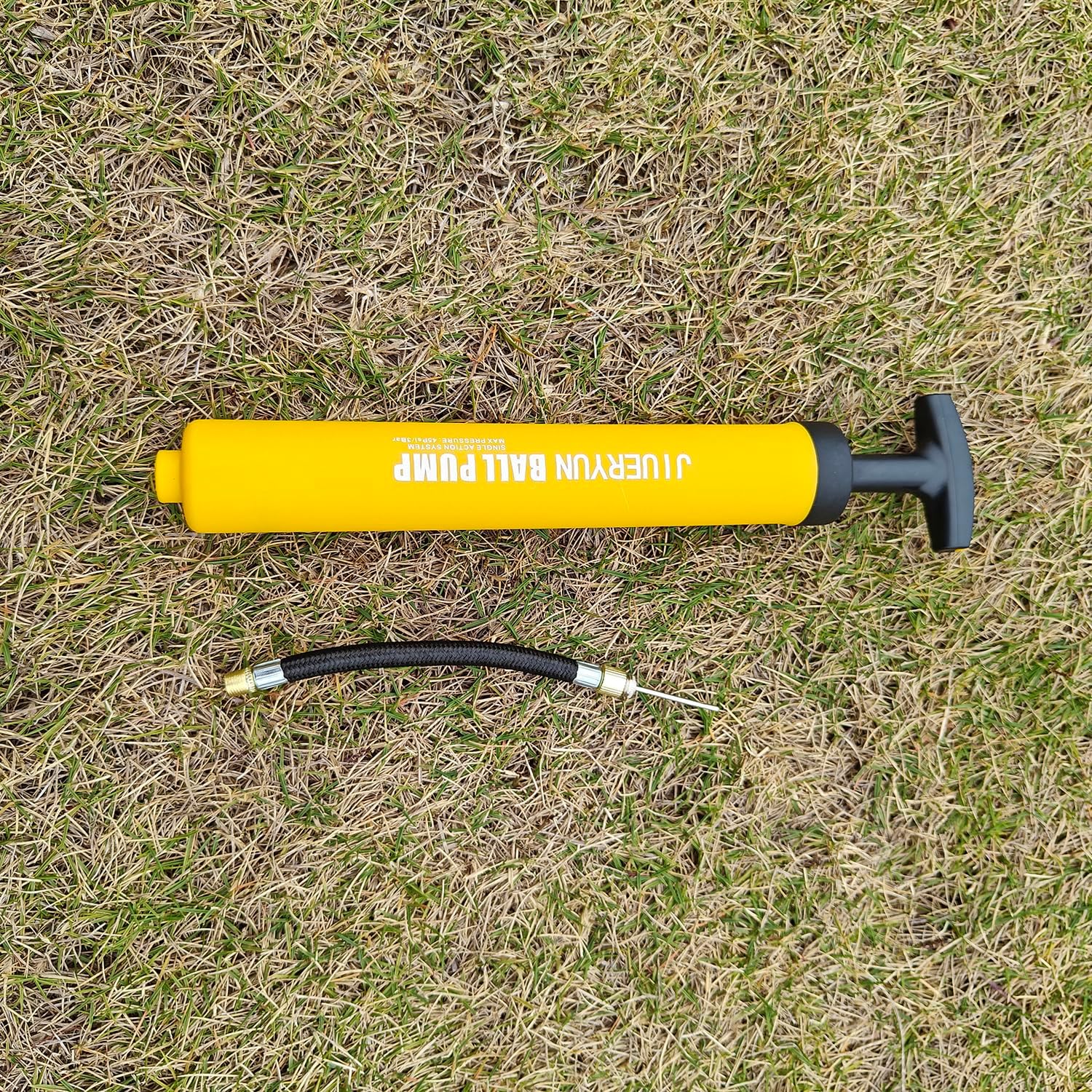 Sports Ball Pump Inflator with 5 Needles (Pin), Dual Action Hand Held Portable Air Pump with pins to Inflate Soccer Ball, Football, Volleyball, Rugby, Netball & Basketball