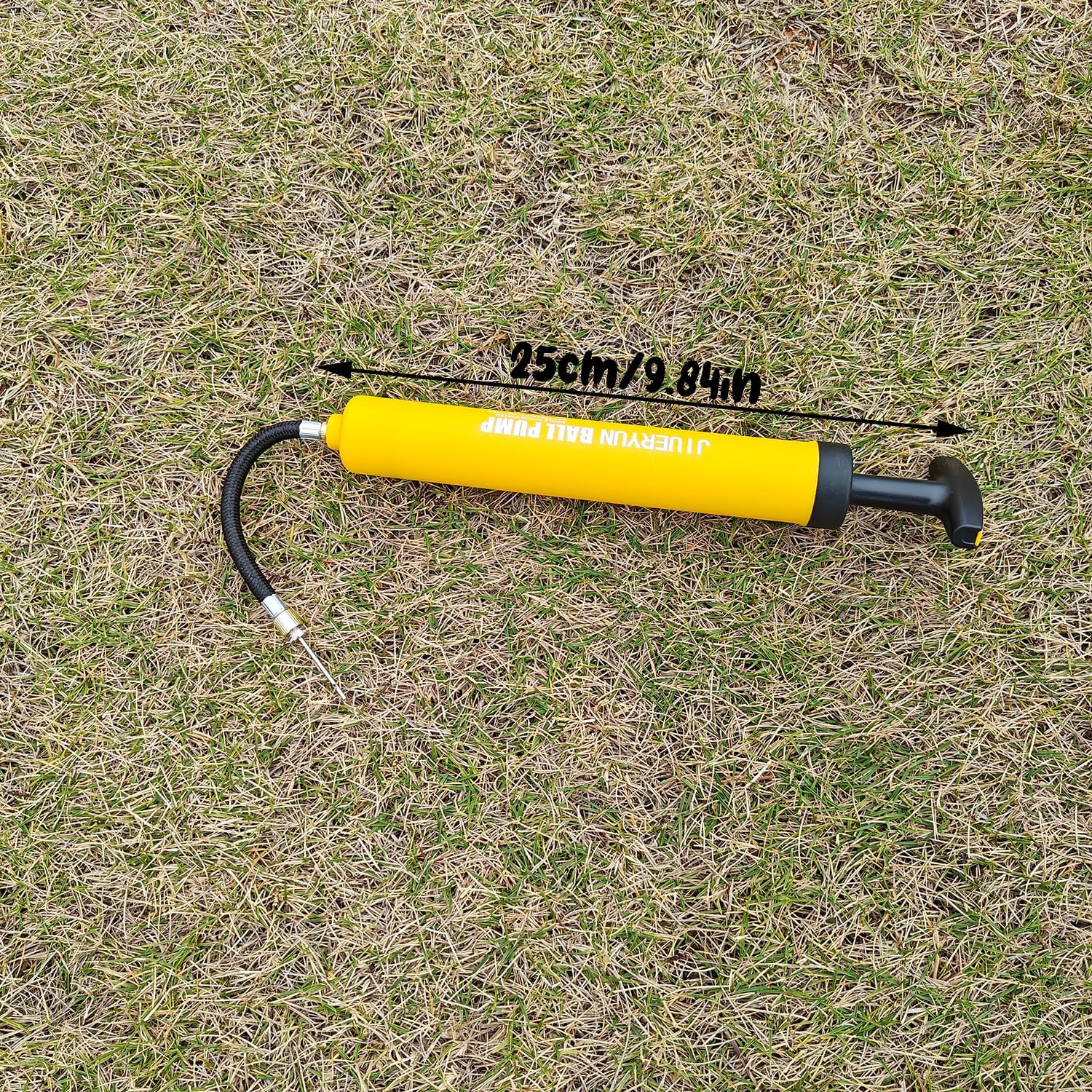 Sports Ball Pump Inflator with 5 Needles (Pin), Dual Action Hand Held Portable Air Pump with pins to Inflate Soccer Ball, Football, Volleyball, Rugby, Netball & Basketball